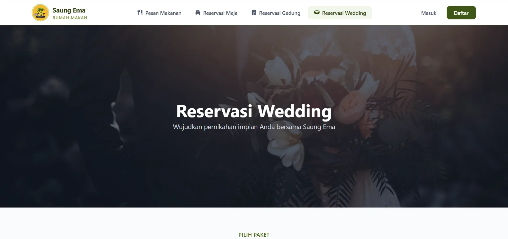 Saung Ema 2 - Halaman reservasi wedding
